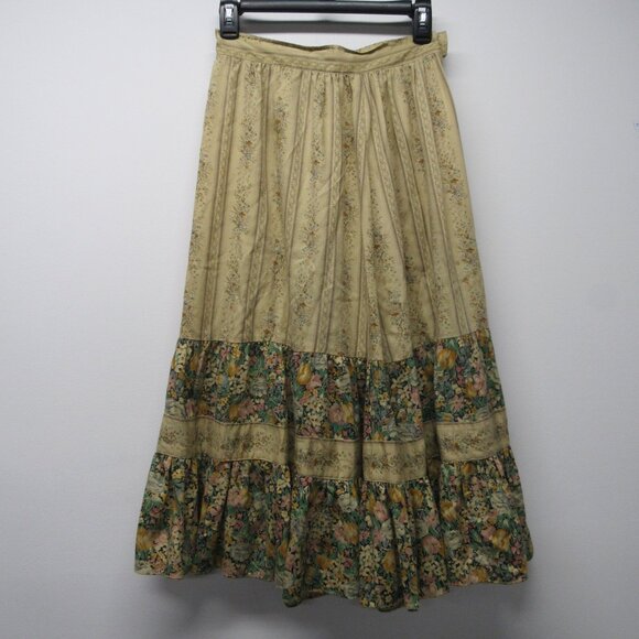 Vintage 70s U-Too California Skirt Floral Boho Hippie Prairie Midi Sz 9/10 - Picture 2 of 5